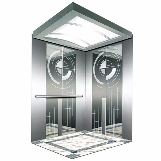 10 Person AC Machine Room-Less Passenger Elevator with Hairline Stainless Steel